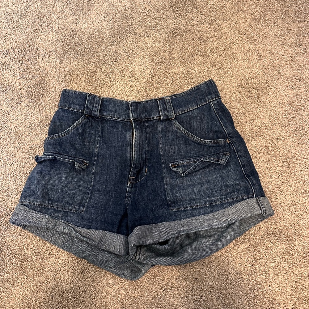 Hollister Dark Blue Jean Shorts 3”